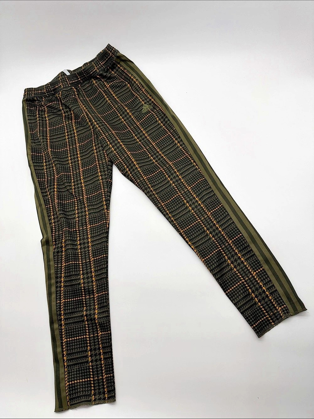 adidas Tiro Tartan Plaid Training Pants Houndstooth Green & Orange Large